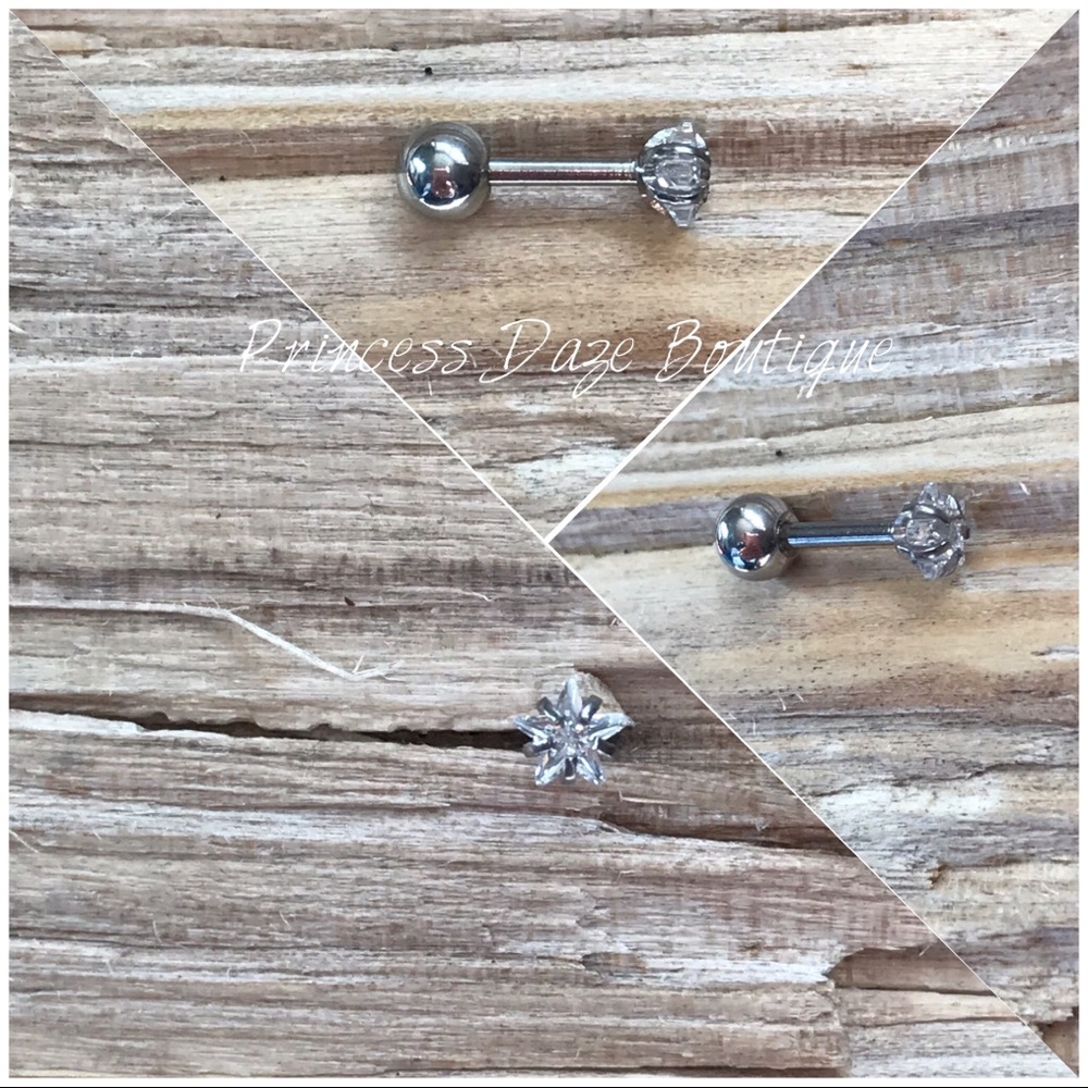 Diamond Star Silver‎ Cartilage/ Tragus Earring